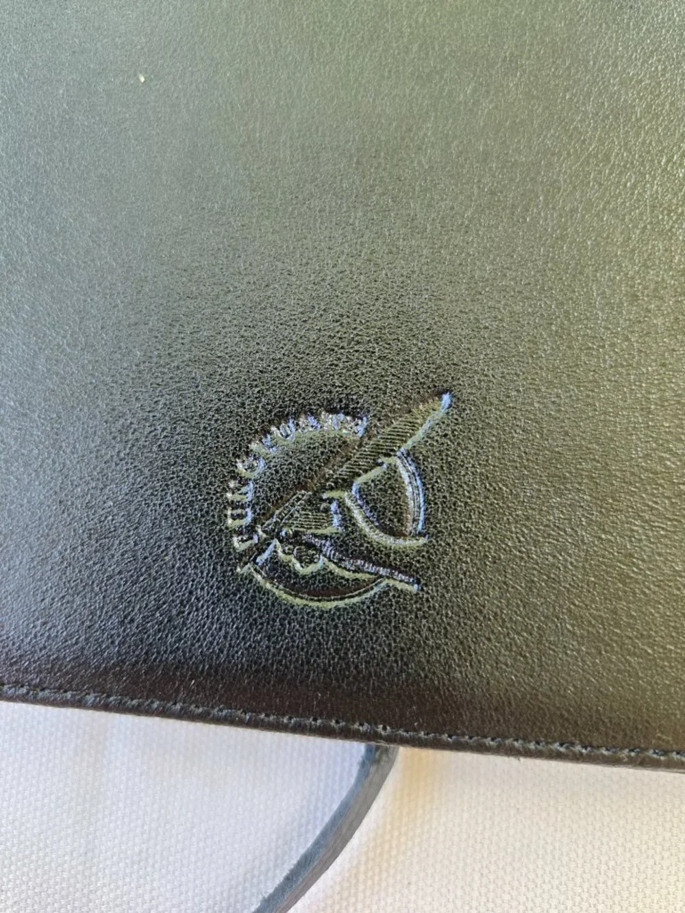 Punctuate Brand Black Leather Folio Pouch Folder